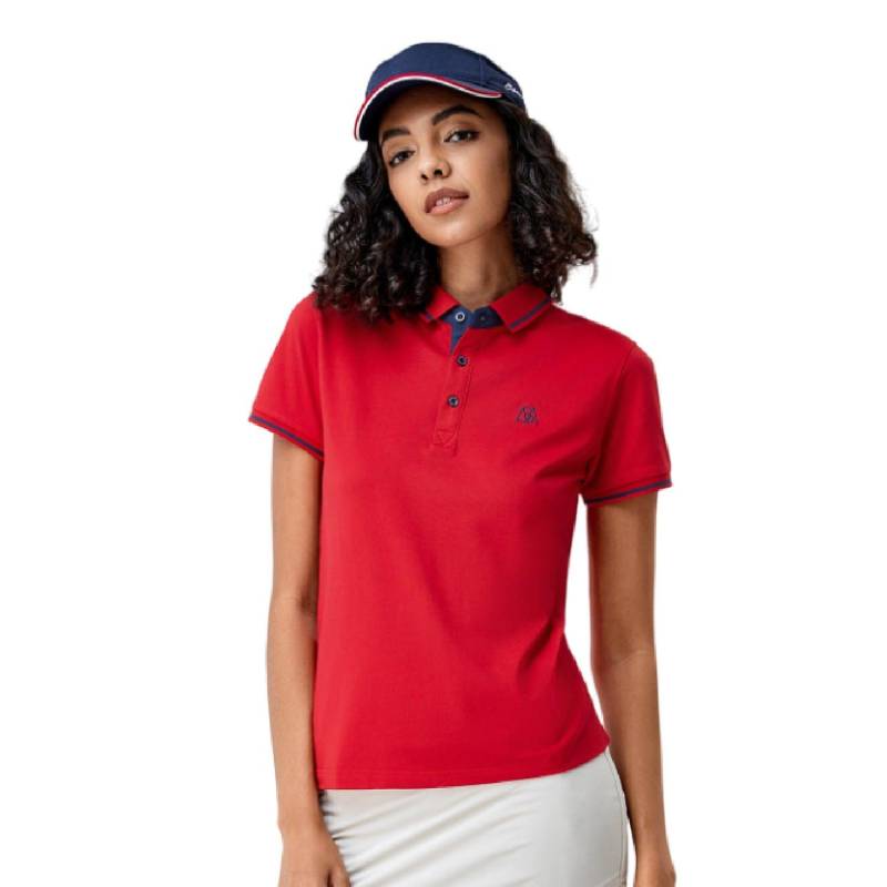 Sportliches Baumwollpolo Für Damen Damen Rot Bunt M von Bellemere New York