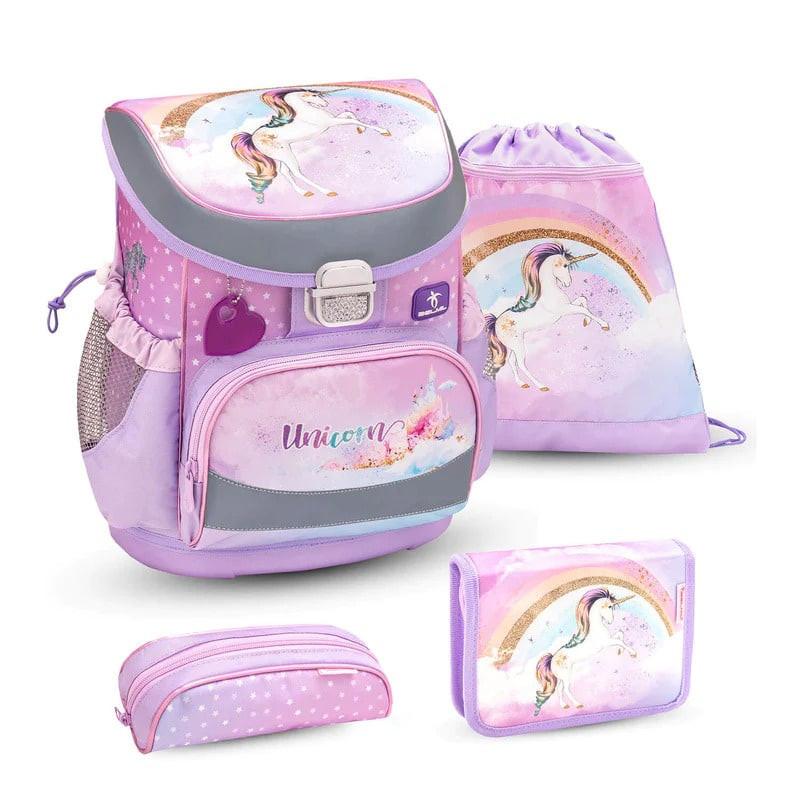 Mini Fit Schulrucksack 4-teiliges-set Rainbow Unicorn Mädchen Multicolor ONE SIZE von Belmil