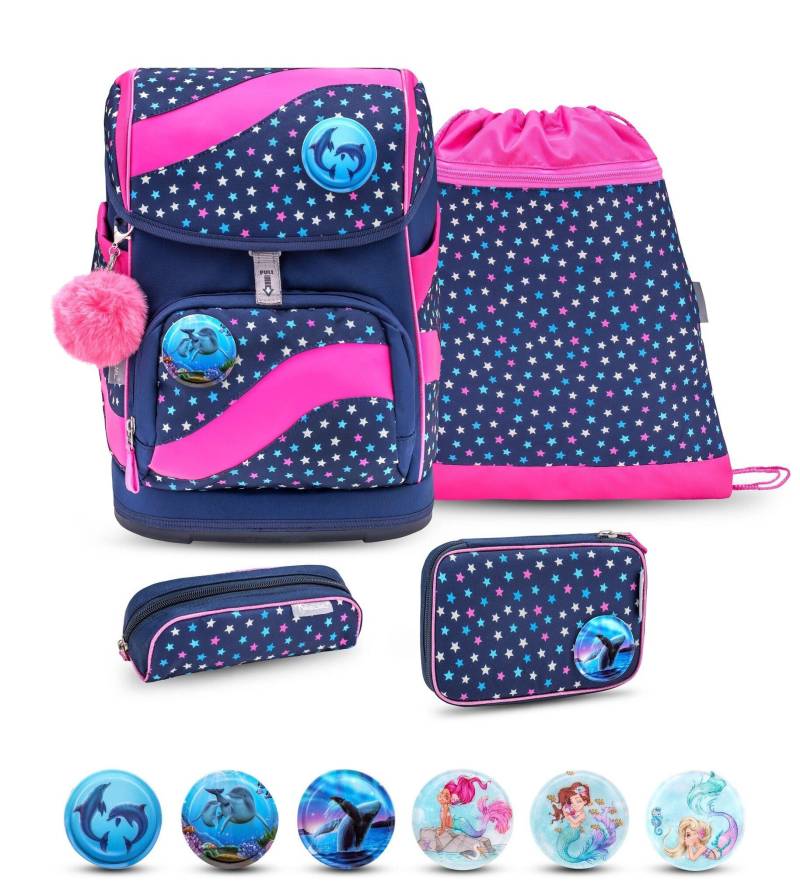 Smarty Schulrucksack 5-teiliges-set Stars Mädchen Multicolor ONE SIZE von Belmil