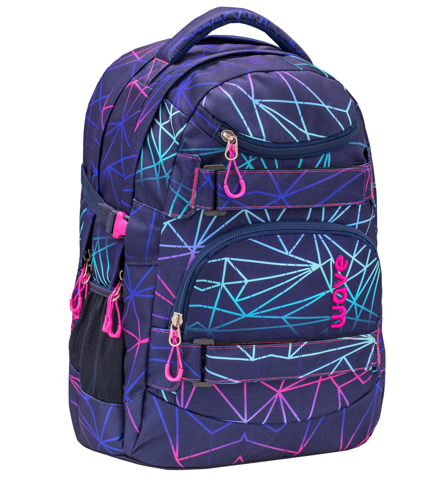 Wave Laptop Schulrucksack Stripes Purple Mädchen Violett ONE SIZE von Belmil