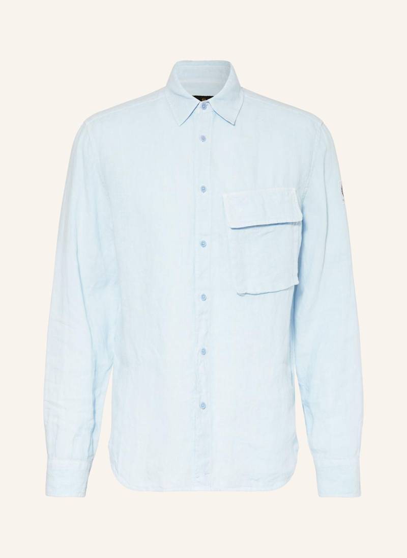Belstaff Leinenhemd Scale Comfort Fit blau von Belstaff