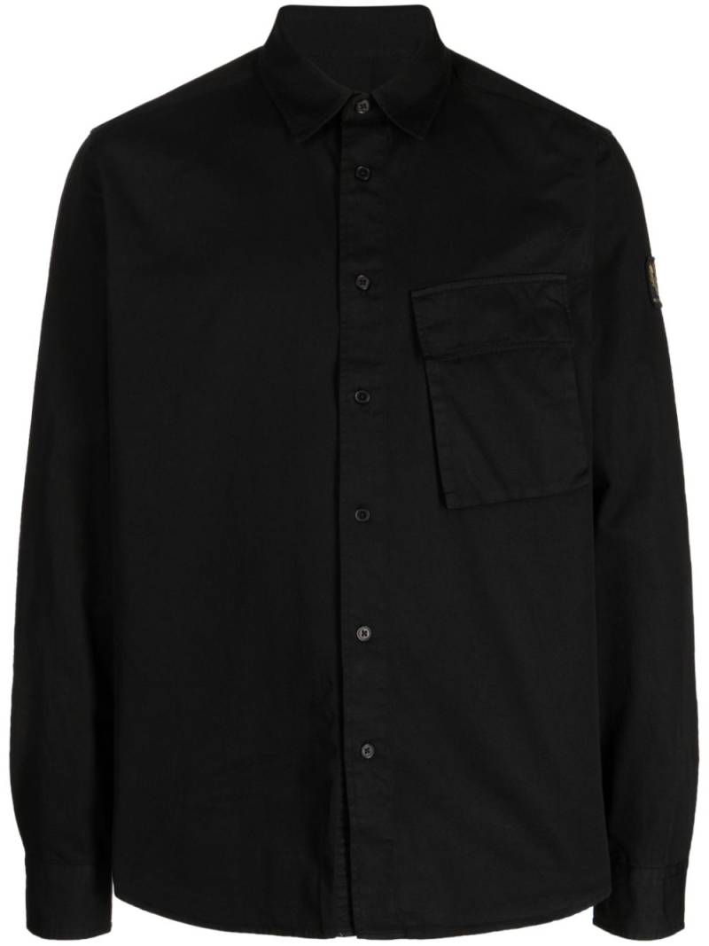 Belstaff logo-appliqué cotton shirt - Black von Belstaff