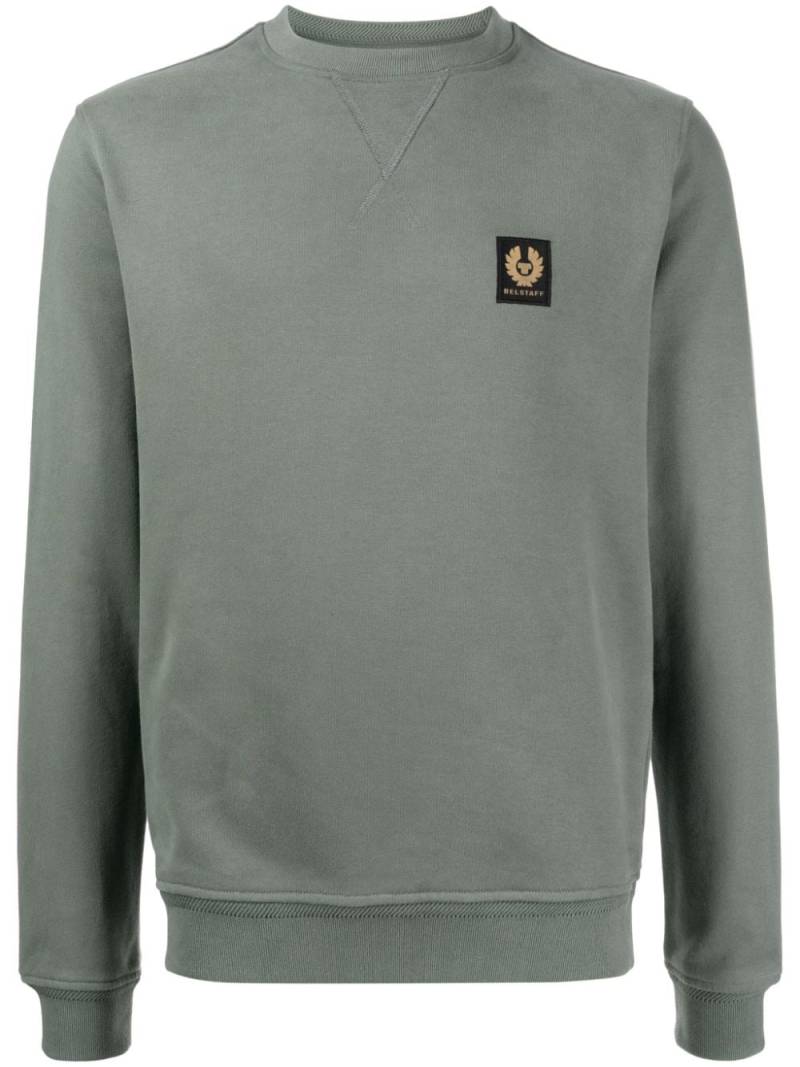 Belstaff logo-patch cotton sweatshirt - Green von Belstaff