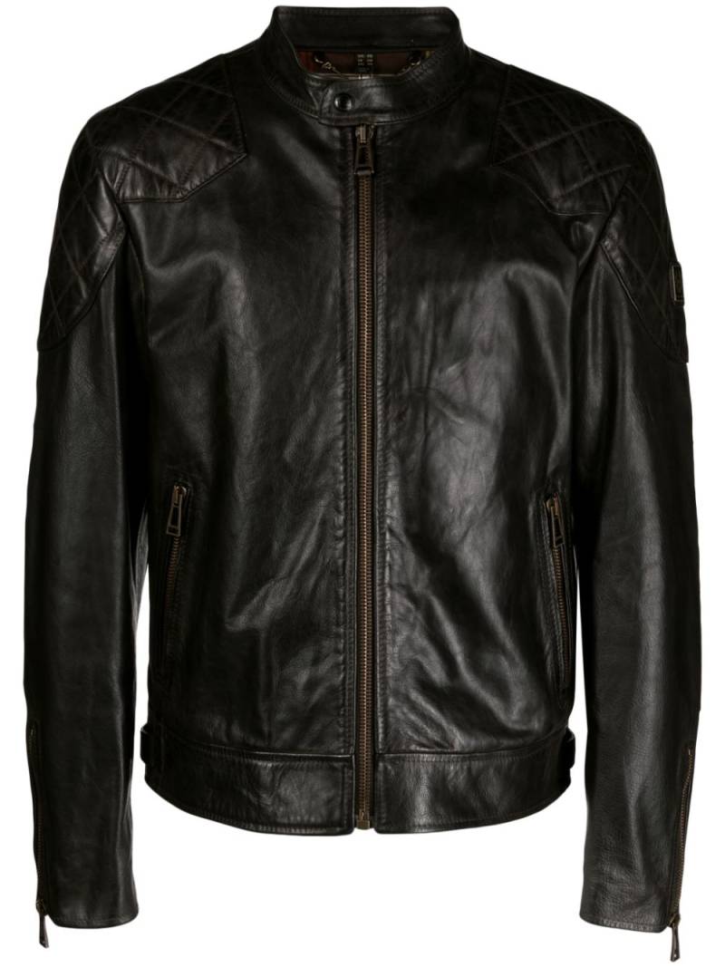 Belstaff stand-up collar leather jacket - Black von Belstaff