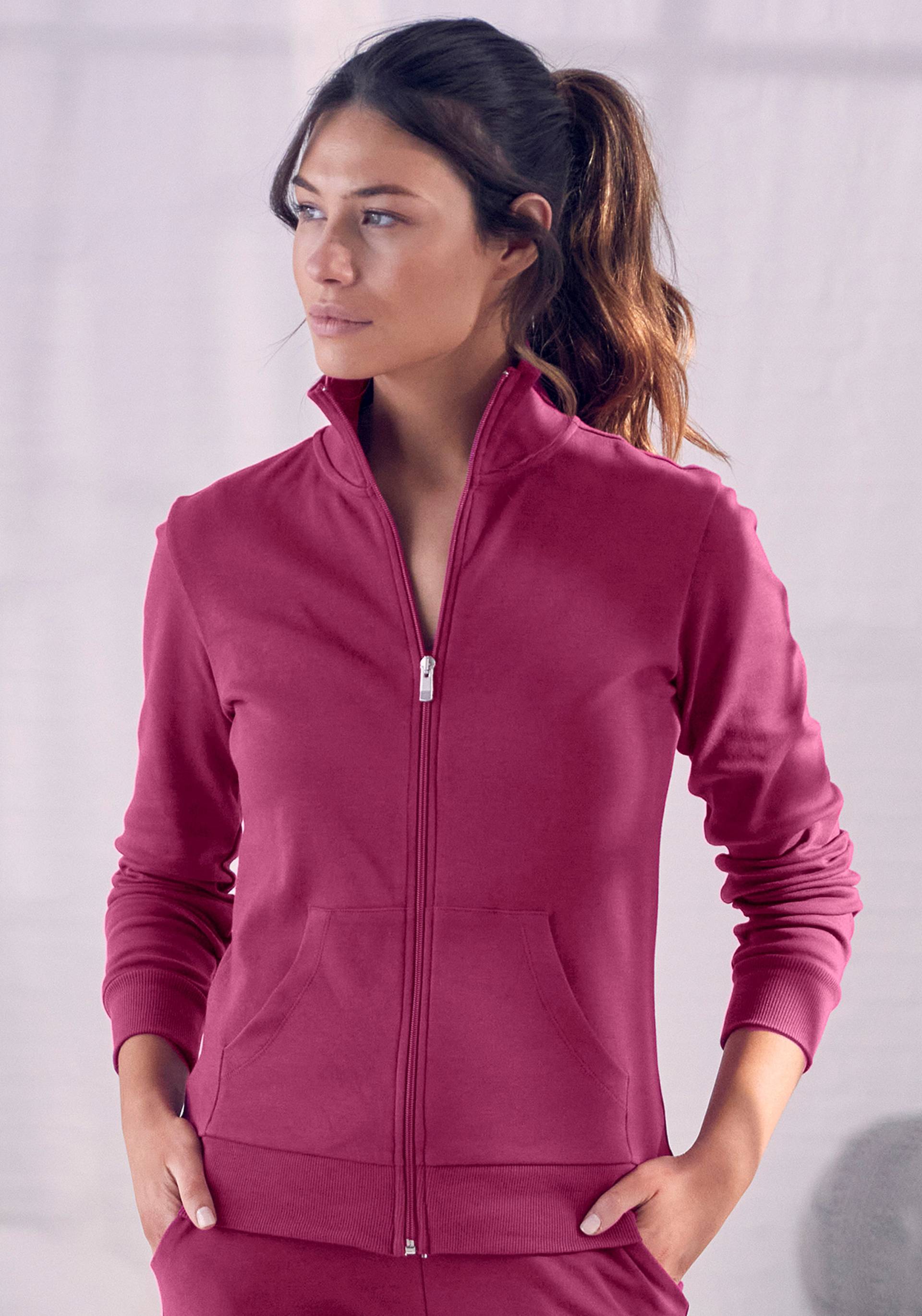 Bench. Loungewear Sweatjacke, mit Logostickerei am Stehkragen, Loungewear, Loungeanzug von Bench. Loungewear