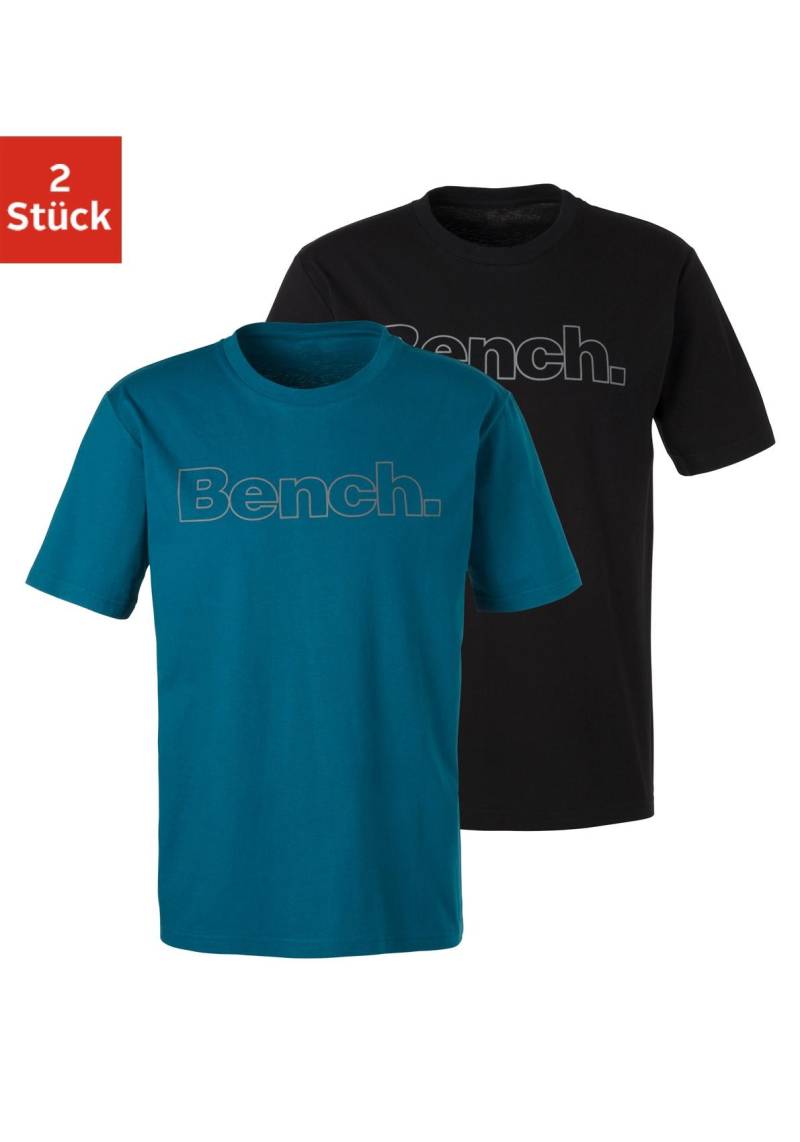 Bench. Loungewear T-Shirt, Shirt mit Logoprint, Basicshirt mit Rundhals aus reiner Baumwolle von Bench. Loungewear