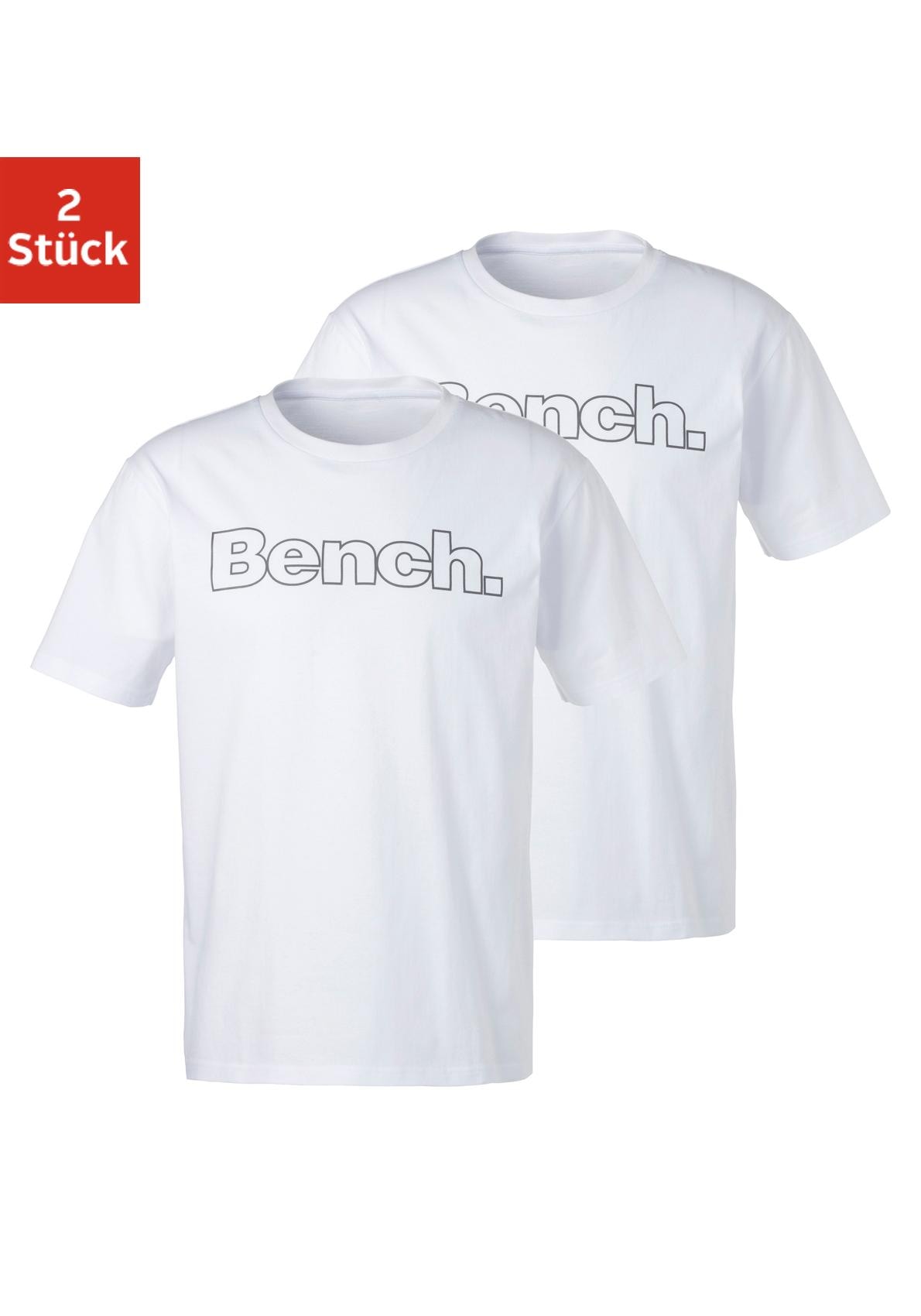 Bench. Loungewear T-Shirt, Shirt mit Logoprint, Basicshirt mit Rundhals aus reiner Baumwolle von Bench. Loungewear