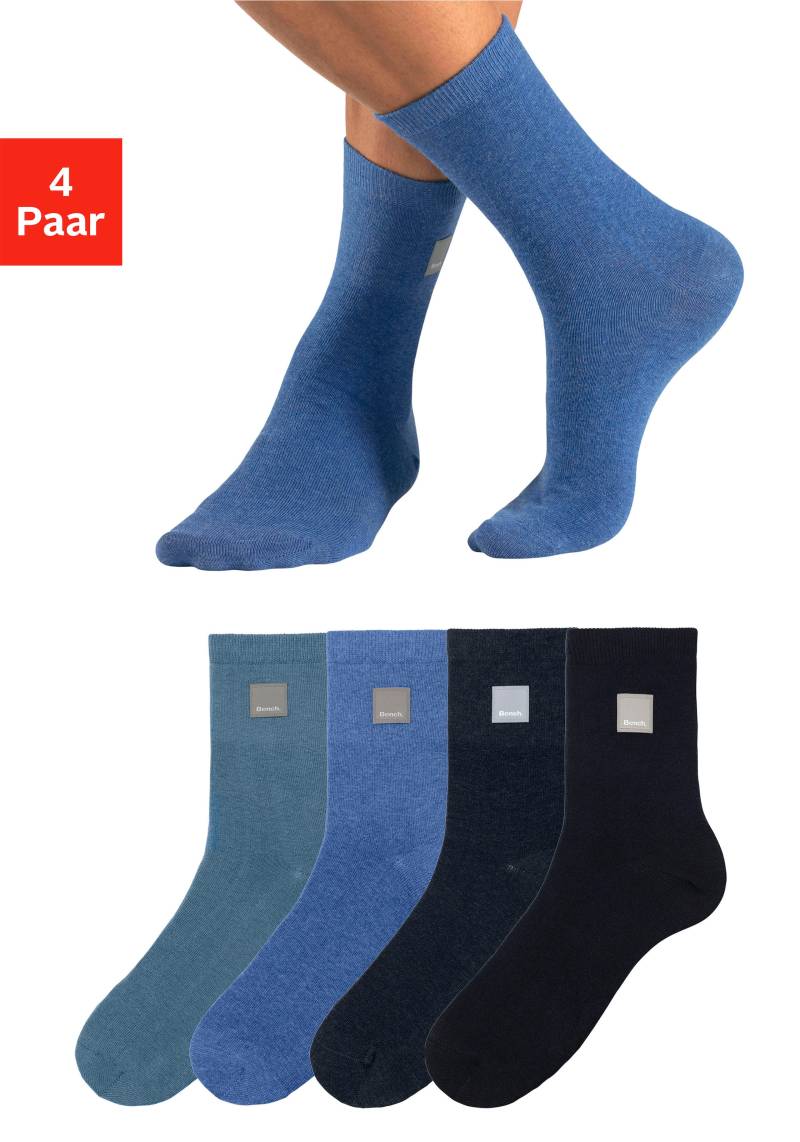 Bench. Basicsocken, (Packung, 4 Paar), mit Weblabel von Bench.