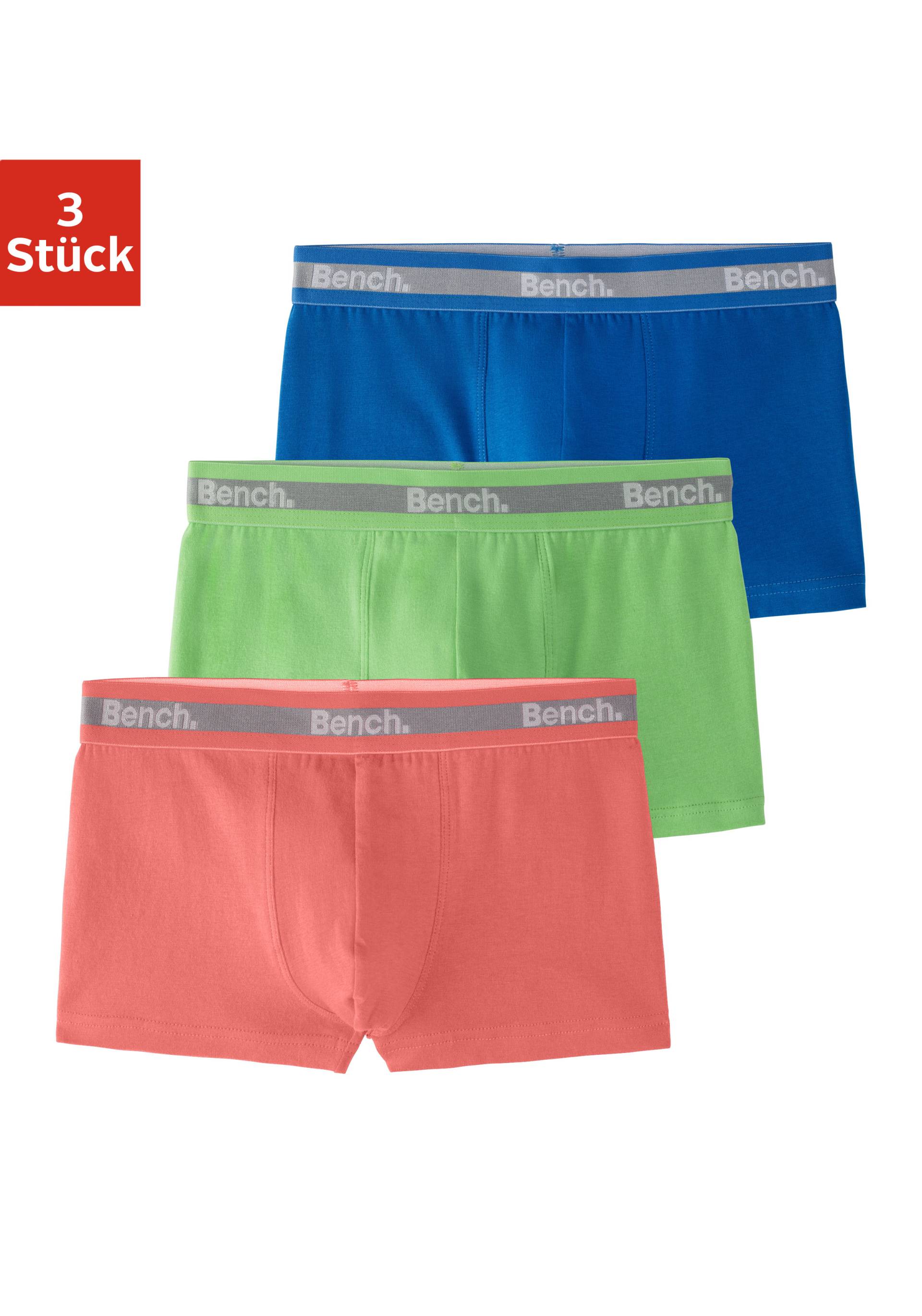 Bench. Boxer »Boxershorts für Jungen«, (Packung, 3 St.), unifarben mit neon Bündchen von Bench.