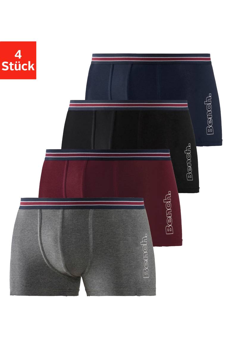 Bench. Boxer »Boxershorts für Herren«, (Packung, 4 St.), mit seitlichem Logo Druck von Bench.