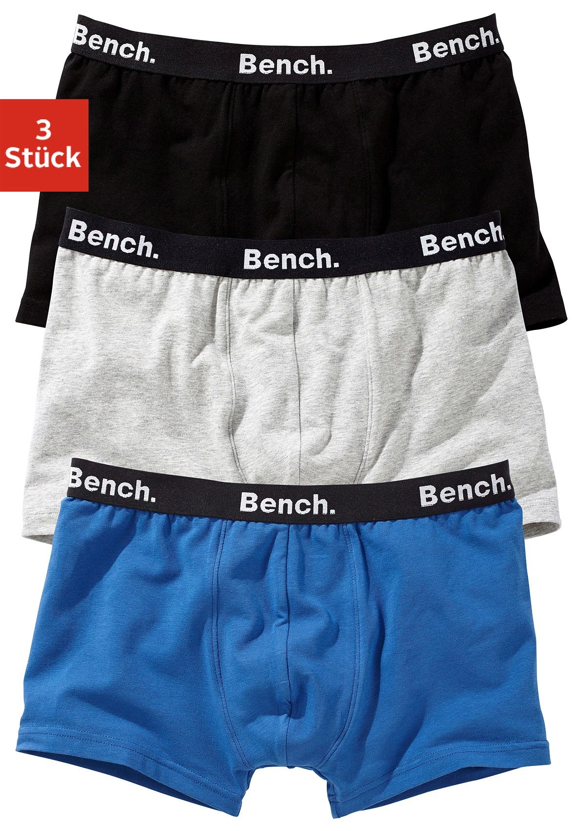 Bench. Boxer »Boxershorts für Jungen«, (Packung, 3 St.), mit Logo-Webbund von Bench.