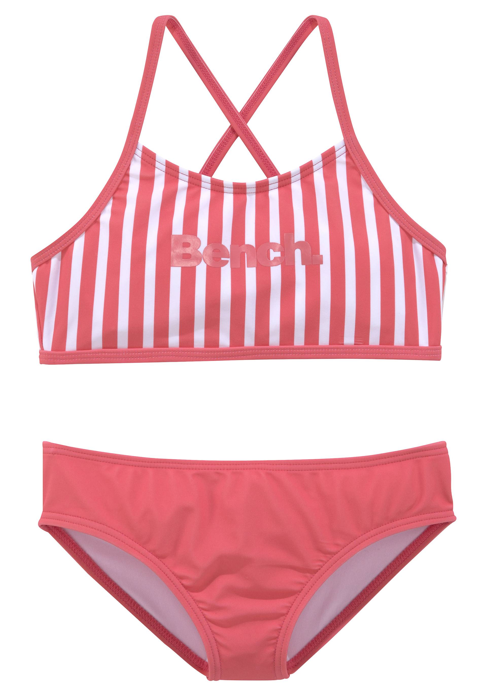 Bench. Bustier-Bikini, mit trendigen Streifen von Bench.