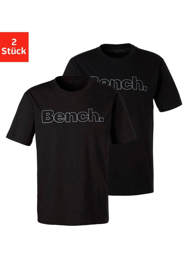 Bench. Loungewear T-Shirt, Shirt mit Logoprint, Basicshirt mit Rundhals aus reiner Baumwolle von Bench. Loungewear