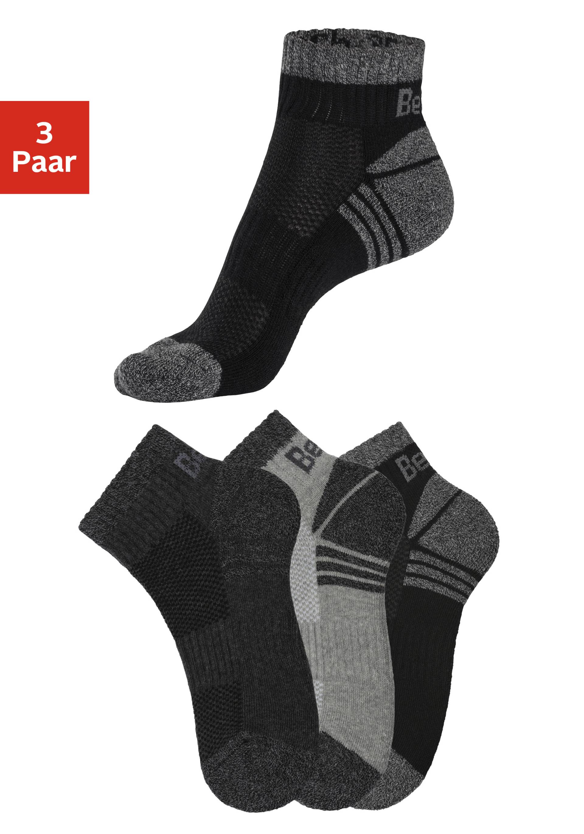 Bench. Kurzsocken, (Packung, 3 Paar), mit Mittelfussgummi und Pikee von Bench.