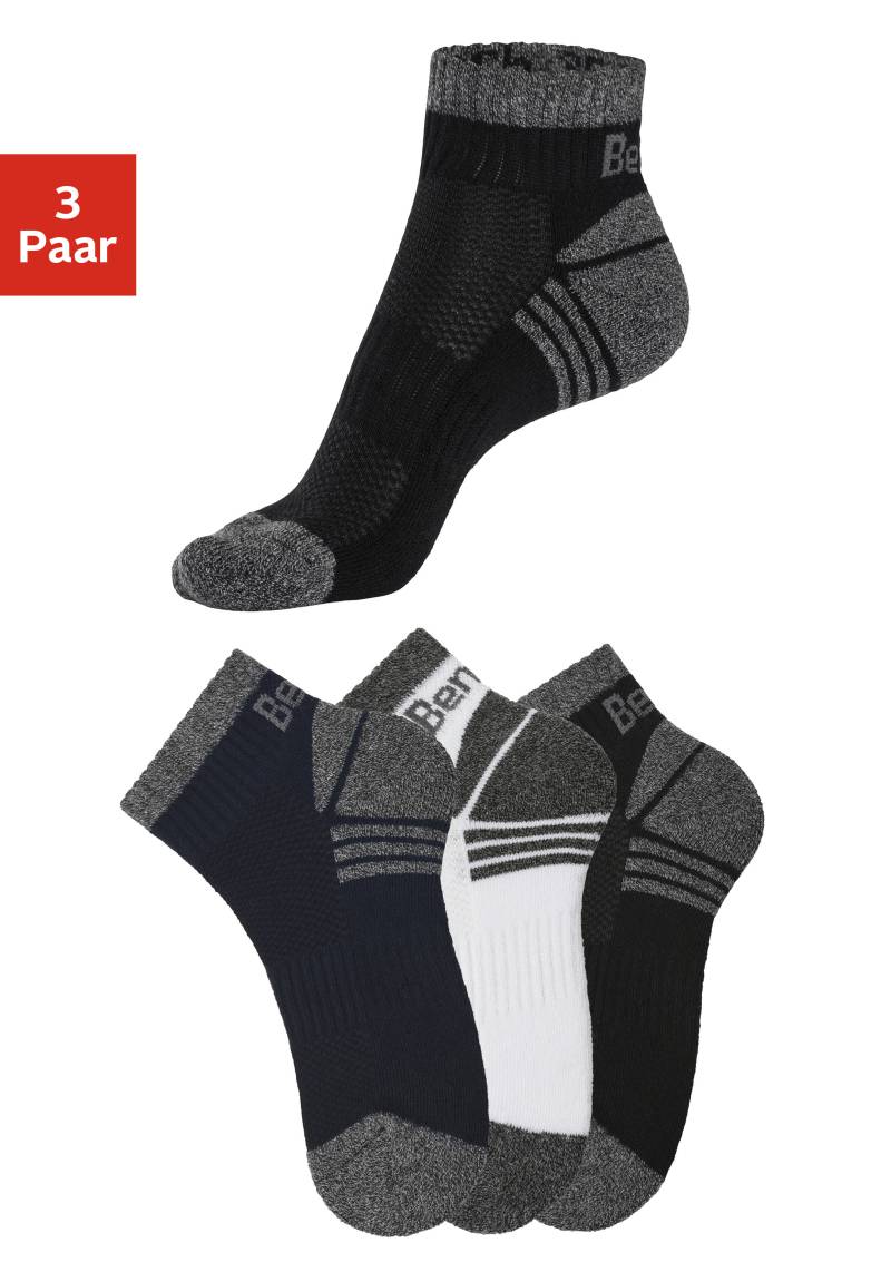 Bench. Kurzsocken, (Packung, 3 Paar), mit Mittelfussgummi und Pikee von Bench.