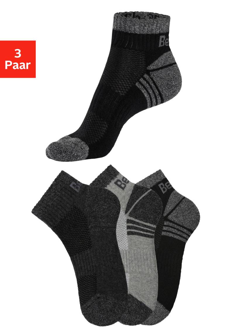 Bench. Kurzsocken, (Packung, 3 Paar), mit Mittelfussgummi und Pikee von Bench.