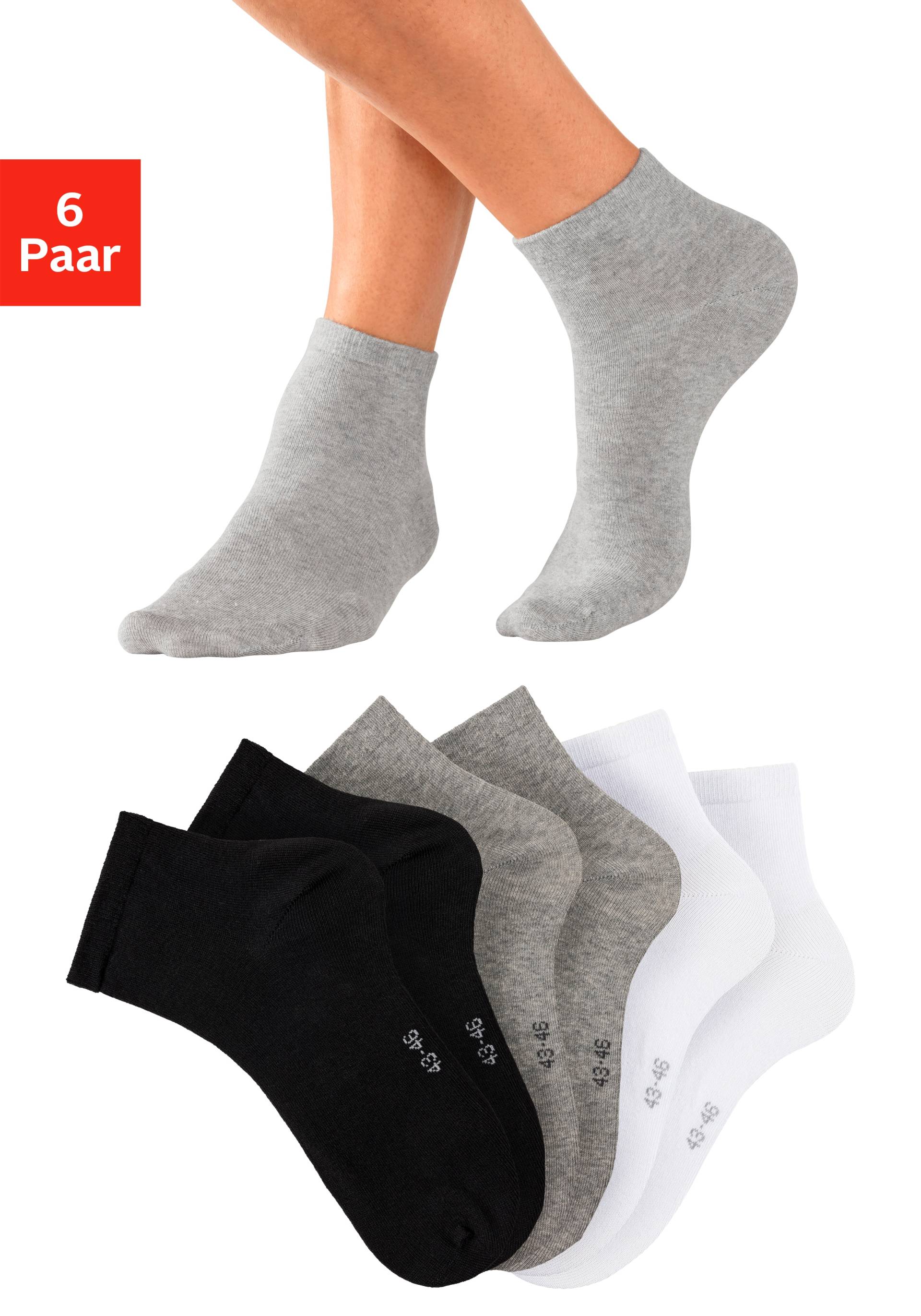 Bench. Kurzsocken, (Packung, 6 Paar), mit eingestricktem Markenlogo im Bündchen von Bench.