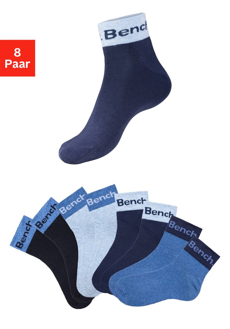 Bench. Kurzsocken, (Packung, 8 Paar), mit eingestricktem Schriftzug am Bündchen von Bench.