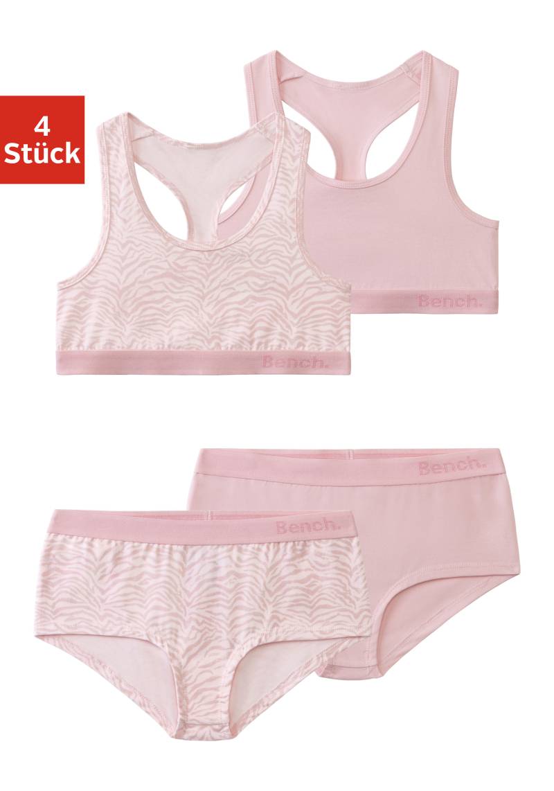 Bench. Set: Bustier, (4 tlg., mit Panty), mit tonigem Zebramuster von Bench.