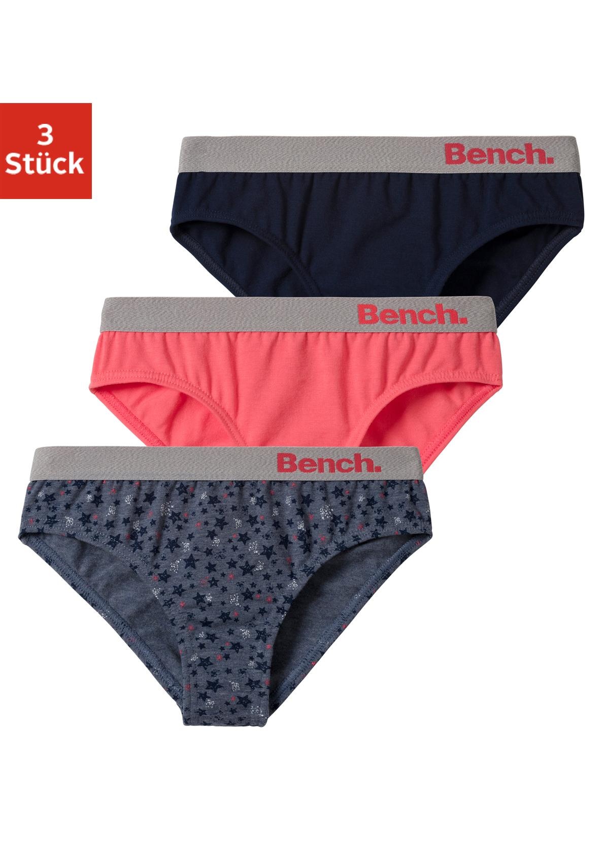 Bench. Slip, (Packung, 3 St.), mit Sternen Print und unifarben von Bench.