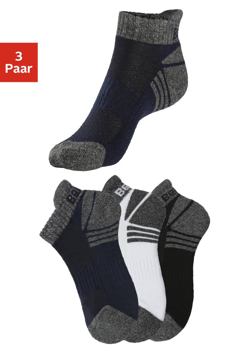 Bench. Sneakersocken, (Packung, 3 Paar), mit Mittelfussgummi und Pikeestruktur von Bench.