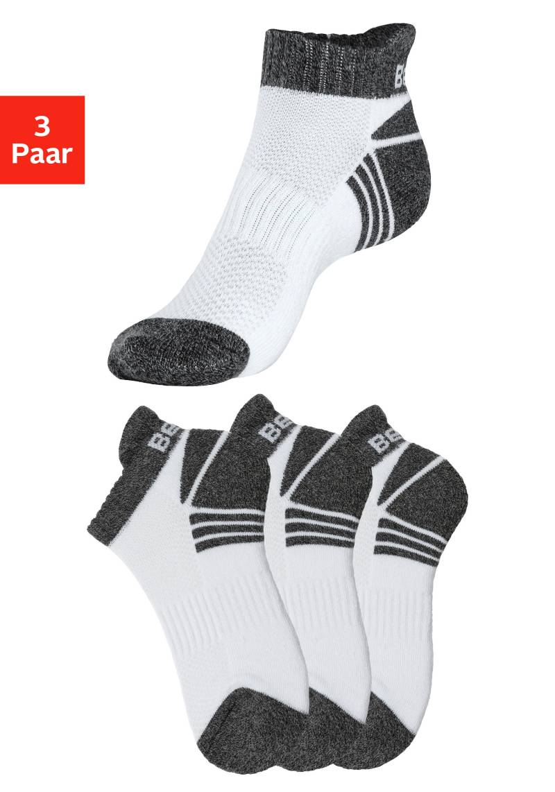 Bench. Sneakersocken, (Packung, 3 Paar), mit Mittelfussgummi und Pikeestruktur von Bench.