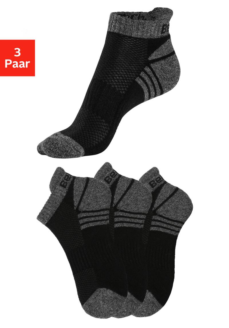 Bench. Sneakersocken, (Packung, 3 Paar), mit Mittelfussgummi und Pikeestruktur von Bench.