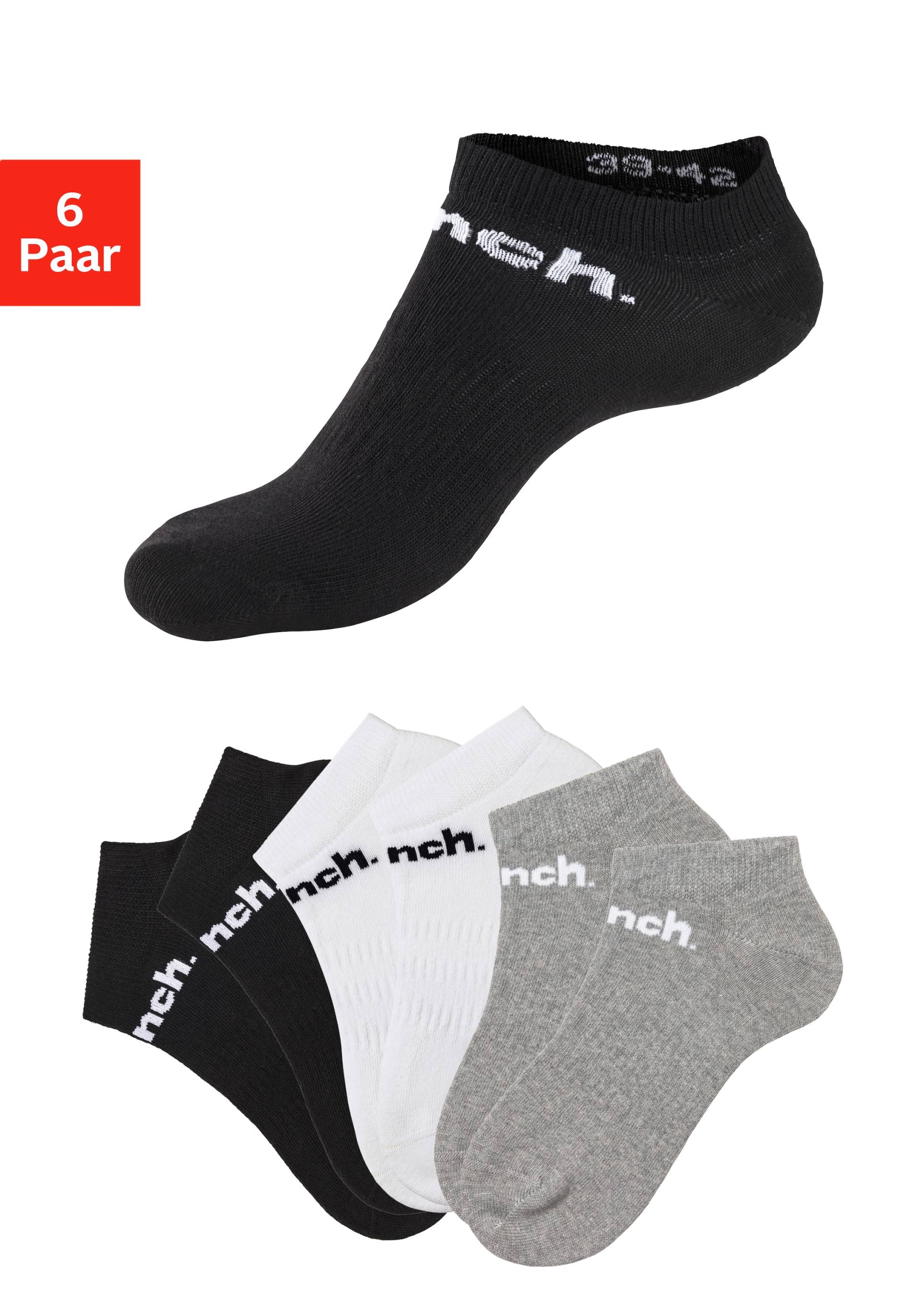 Bench. Sportsocken, (Packung, 6 Paar), Sneakersocken mit klassischem Logoschriftzug von Bench.