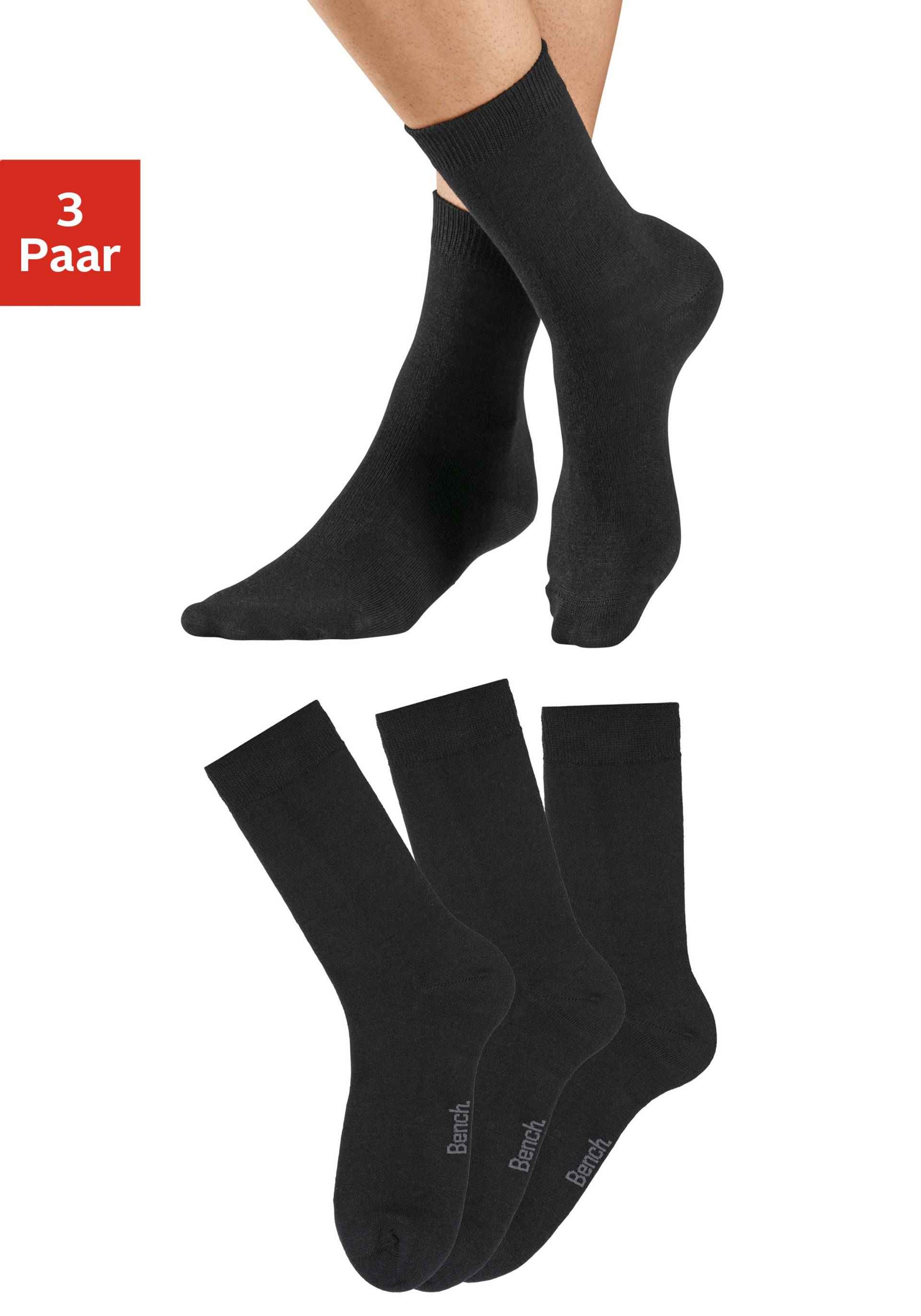 Bench. Socken »Damen«, (Packung, 3 Paar), aus flauschigem Material mit hohem Wollanteil von Bench.