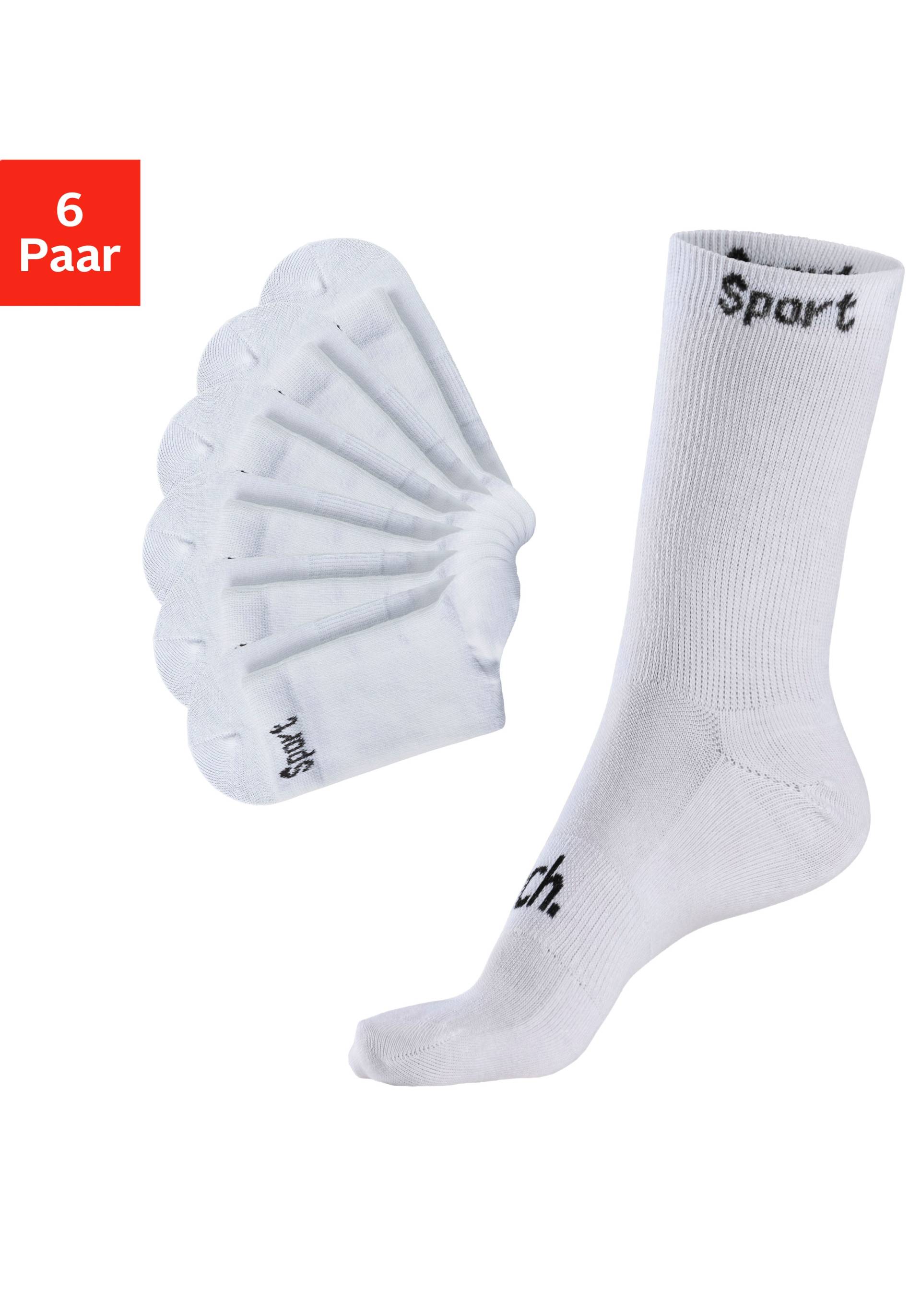 Bench. Sportsocken, (Packung, 6 Paar), mit antibakterieller Feuchtigkeitsregulierung von Bench.