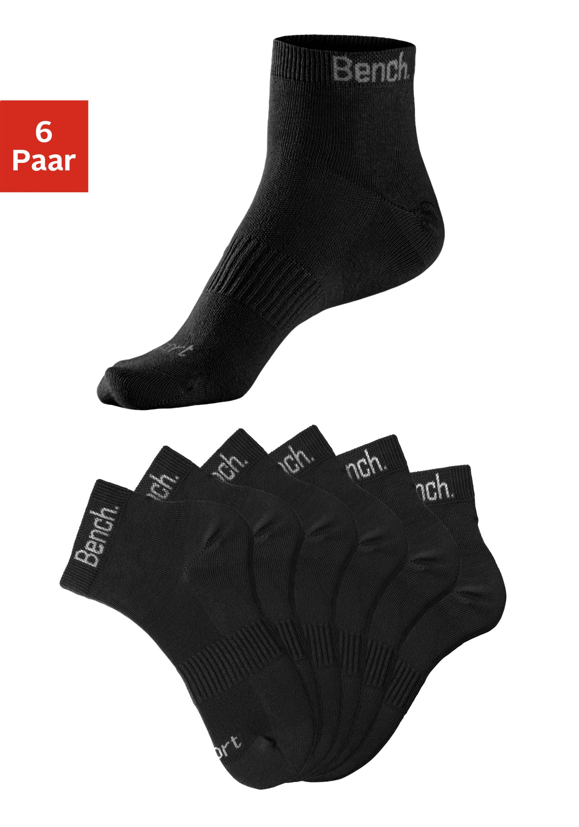 Bench. Sportsocken, (Packung, 6 Paar), mit antibakterieller Feuchtigkeitsregulierung von Bench.