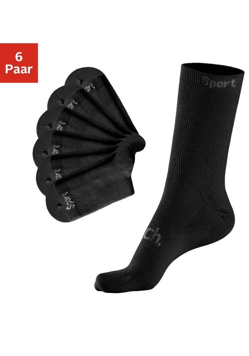 Bench. Sportsocken, (Packung, 6 Paar), mit antibakterieller Feuchtigkeitsregulierung von Bench.