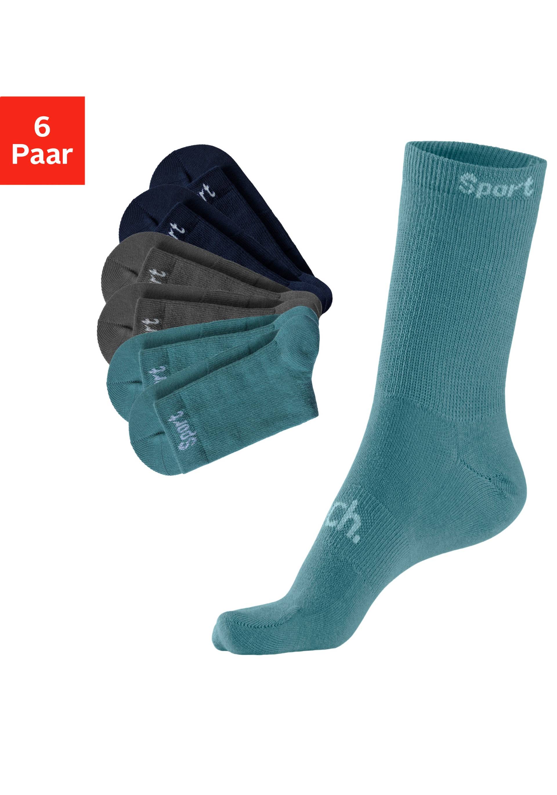 Bench. Sportsocken, (Packung, 6 Paar), mit antibakterieller Feuchtigkeitsregulierung von Bench.