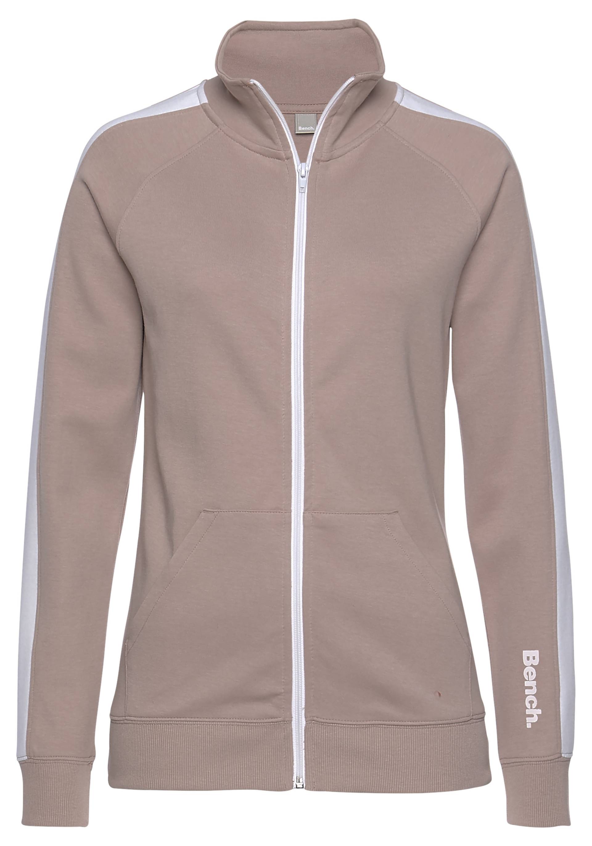 Bench. Loungewear Sweatjacke, mit Seitenstreifen und Stehkragen, Loungewear von Bench. Loungewear