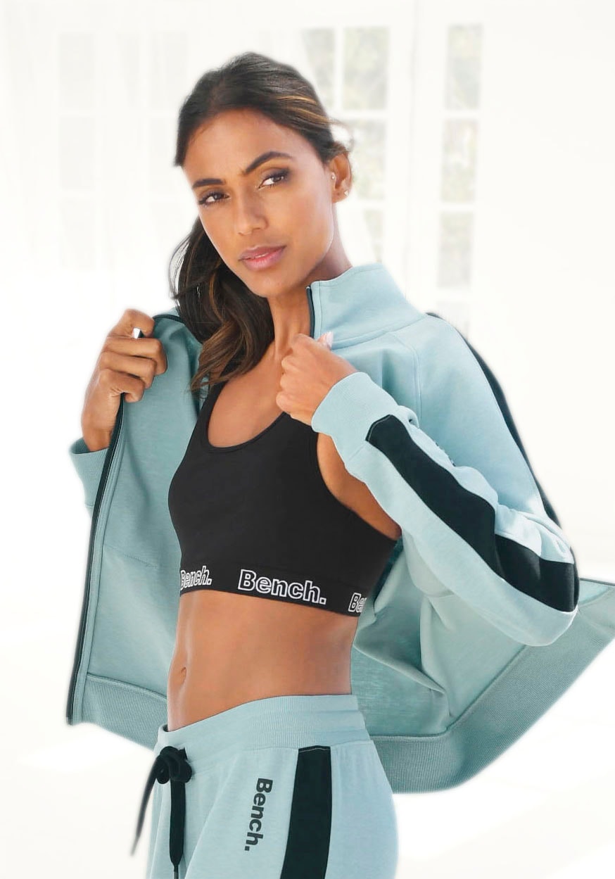 Bench. Loungewear Sweatjacke, mit Seitenstreifen und Stehkragen, Loungeanzug Bench. Loungewear Sweatjacke, mit Seitenstreifen und Stehkragen, Loungeanzug von Bench. Loungewear