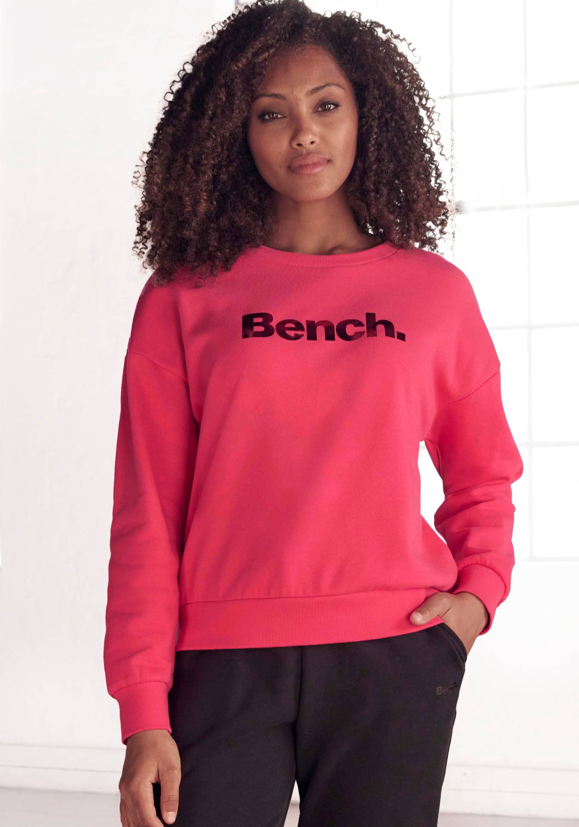Bench. Loungewear Sweatshirt, mit glänzendem Logodruck, Loungewear Bench. Loungewear Sweatshirt, mit glänzendem Logodruck, Loungewear von Bench. Loungewear