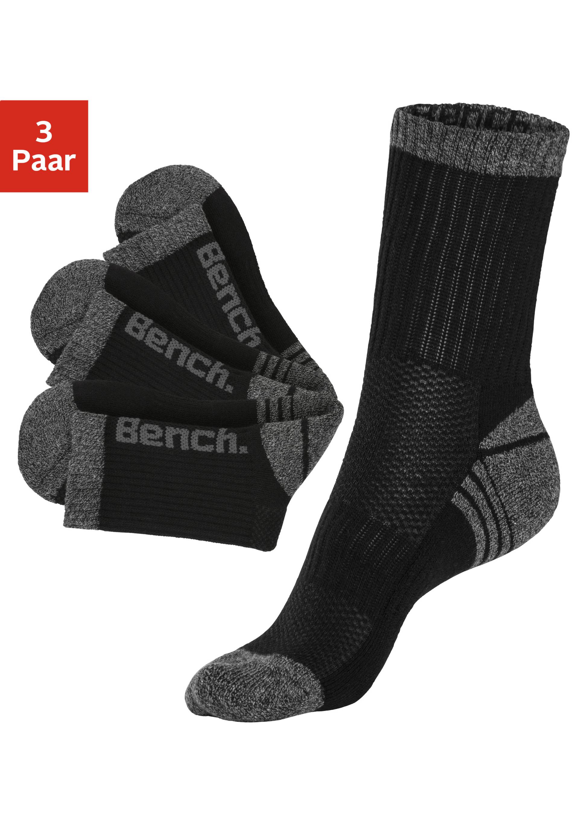 Bench. Tennissocken, (Packung, 3 Paar), mit Pikeestruktur und Mittelfussgummi von Bench.