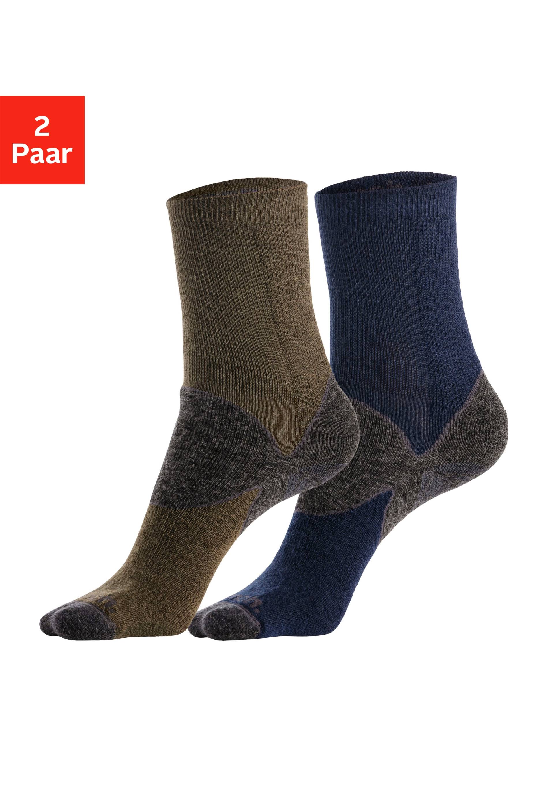 Bench. Wandersocken, (Packung, 2 Paar), Wollsocken aus flauschigem Material mit 36% Wolle von Bench.