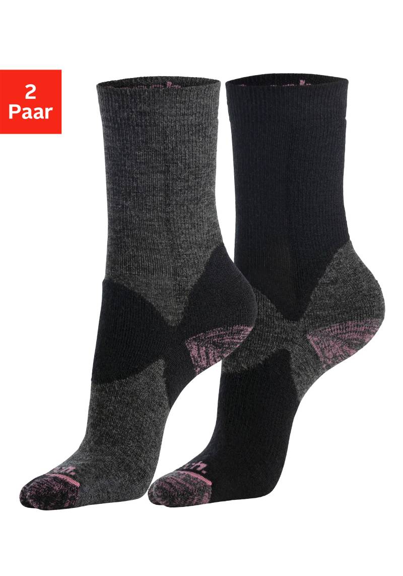 Bench. Wandersocken, (Packung, 2 Paar), Wollsocken aus flauschigem Material mit 36% Wolle von Bench.