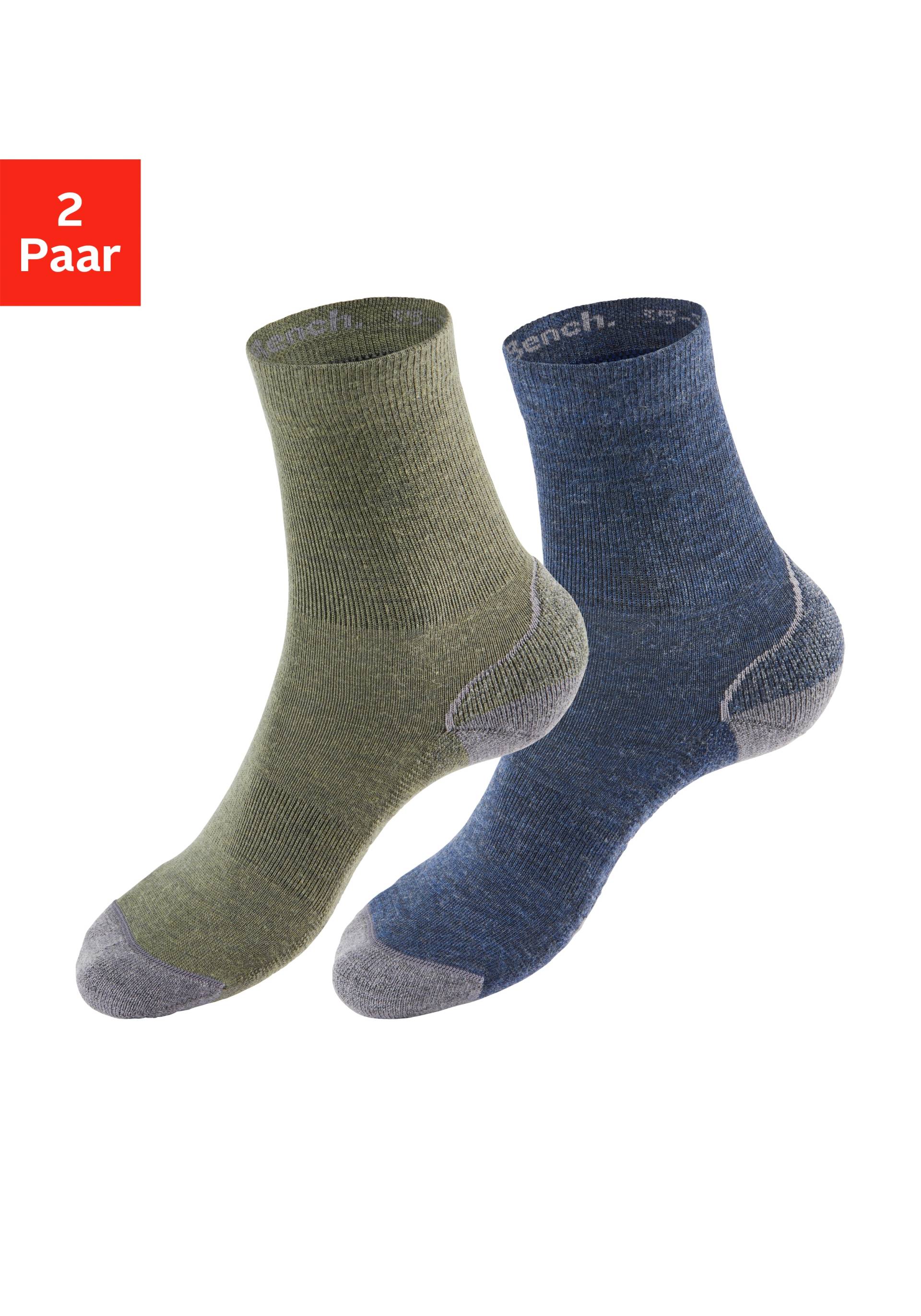 Bench. Wandersocken, (Packung, 2 Paar), Wollsocken aus flauschigem Material mit 51% Wolle von Bench.