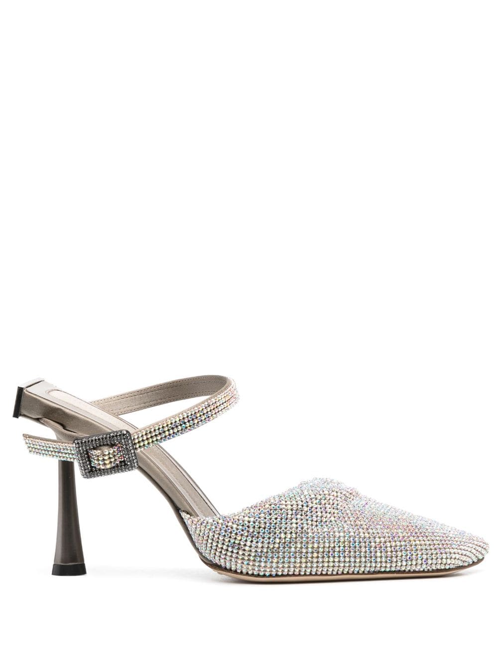 Benedetta Bruzziches Elena 95mm crystal mesh mules - Neutrals von Benedetta Bruzziches