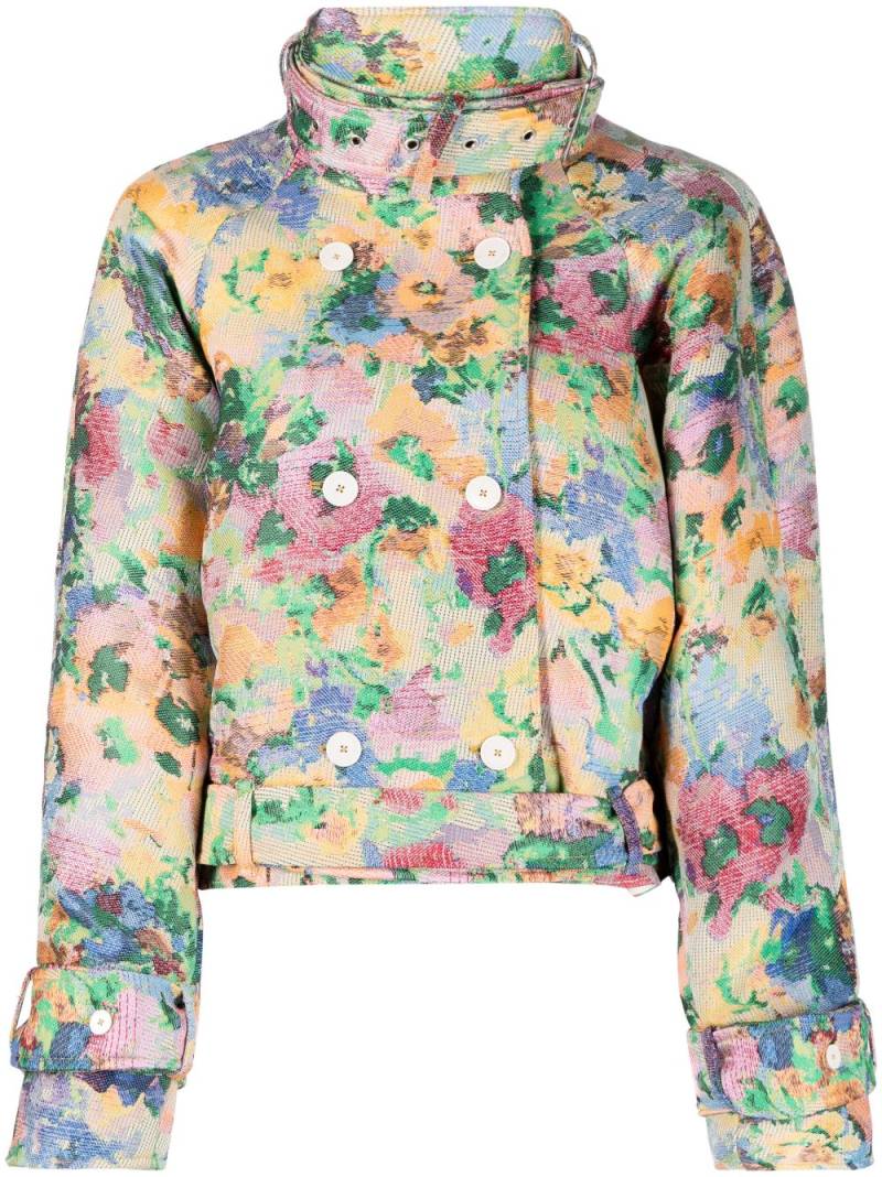 Benjamin Benmoyal floral-print double-breasted jacket - Yellow von Benjamin Benmoyal