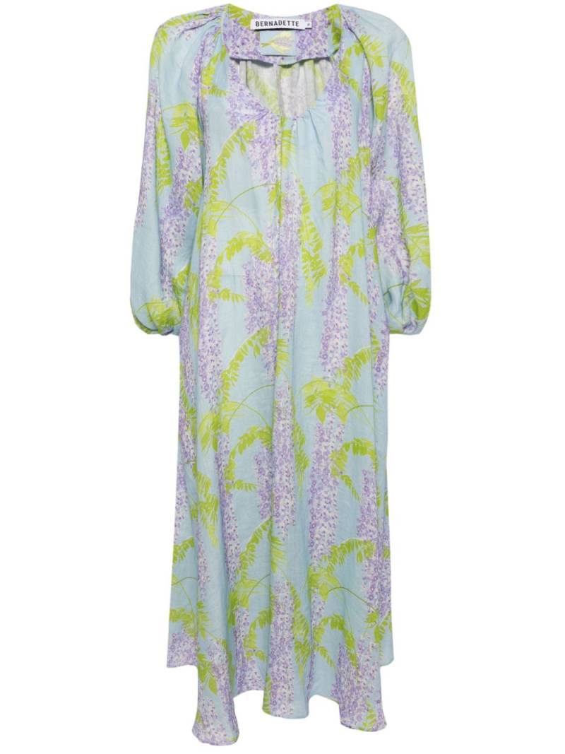 Bernadette Georgette botanical-print long dress - Blue von Bernadette