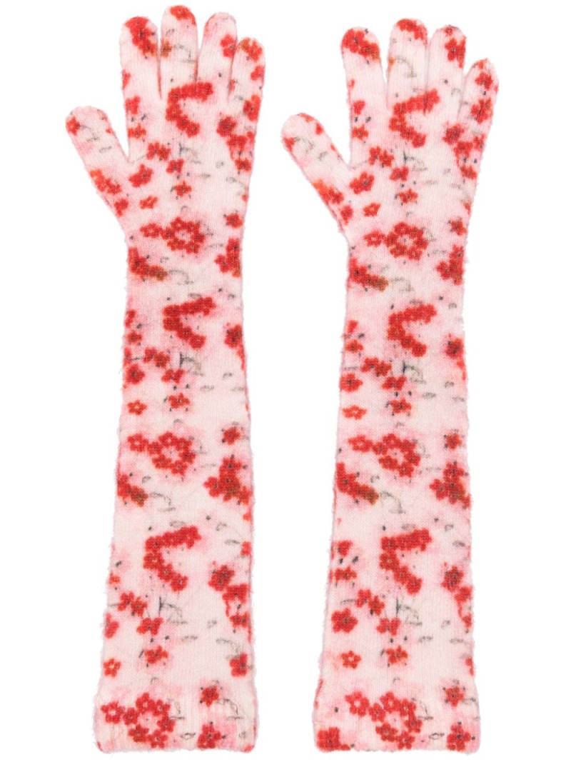 Bernadette floral-print gloves - Pink von Bernadette