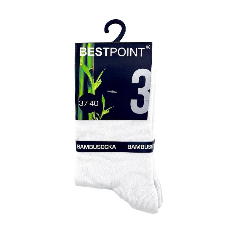 Socken Aus Bambus, Weiß - 3er-pack - 37-40 Damen  ONE SIZE von Bestpoint