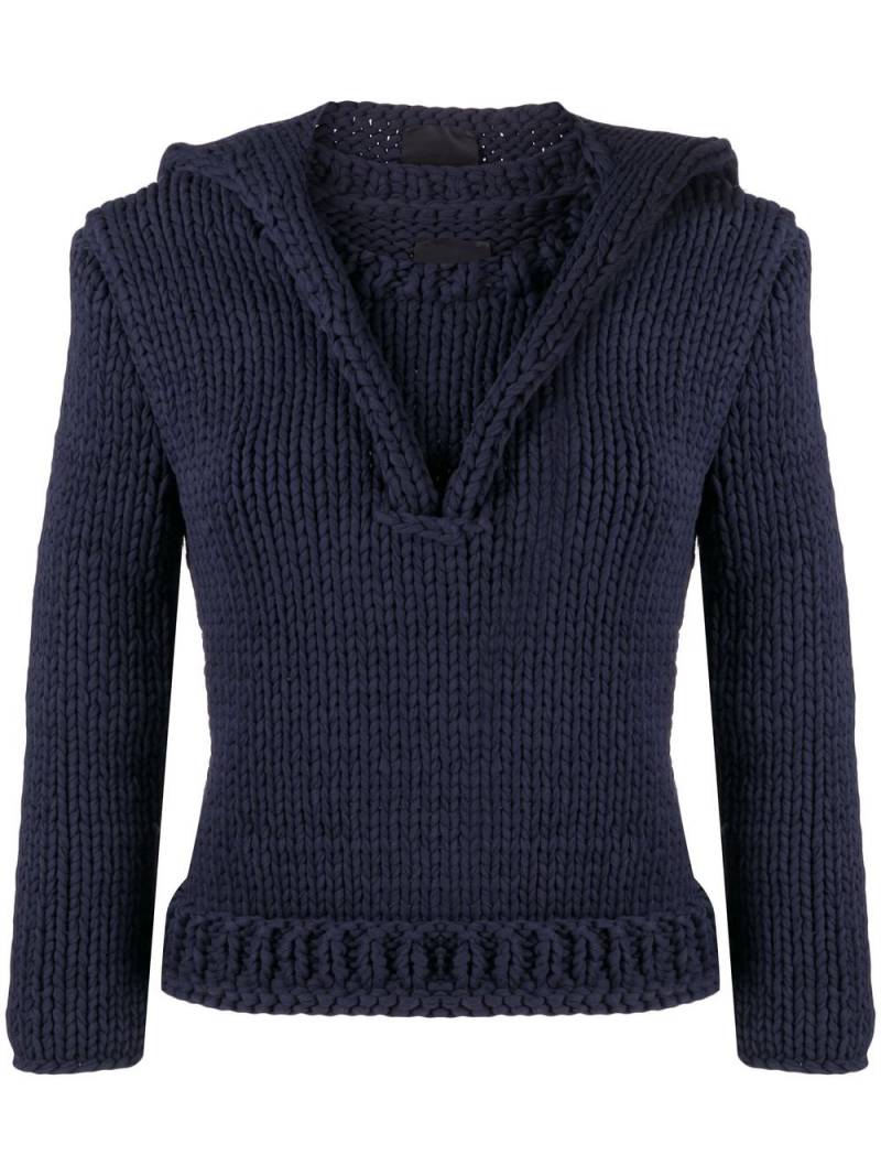 Bevza hooded knit jumper - Blue von Bevza