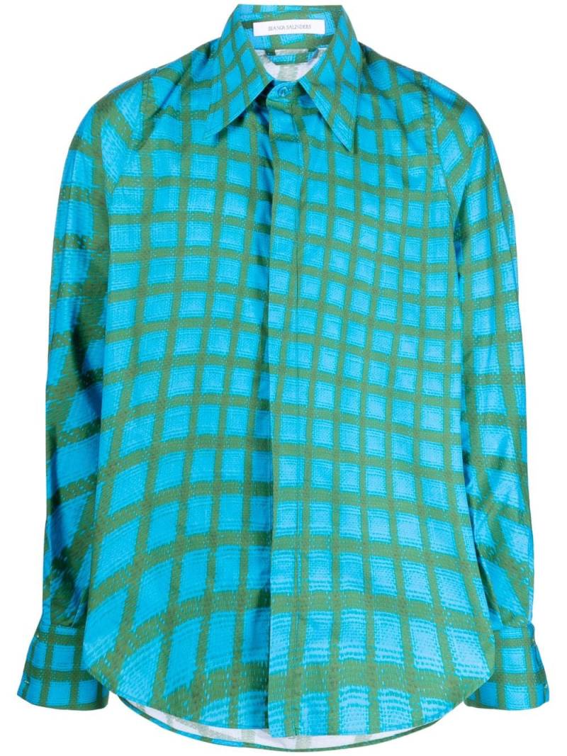 Bianca Saunders abstract-print cotton shirt - Blue von Bianca Saunders