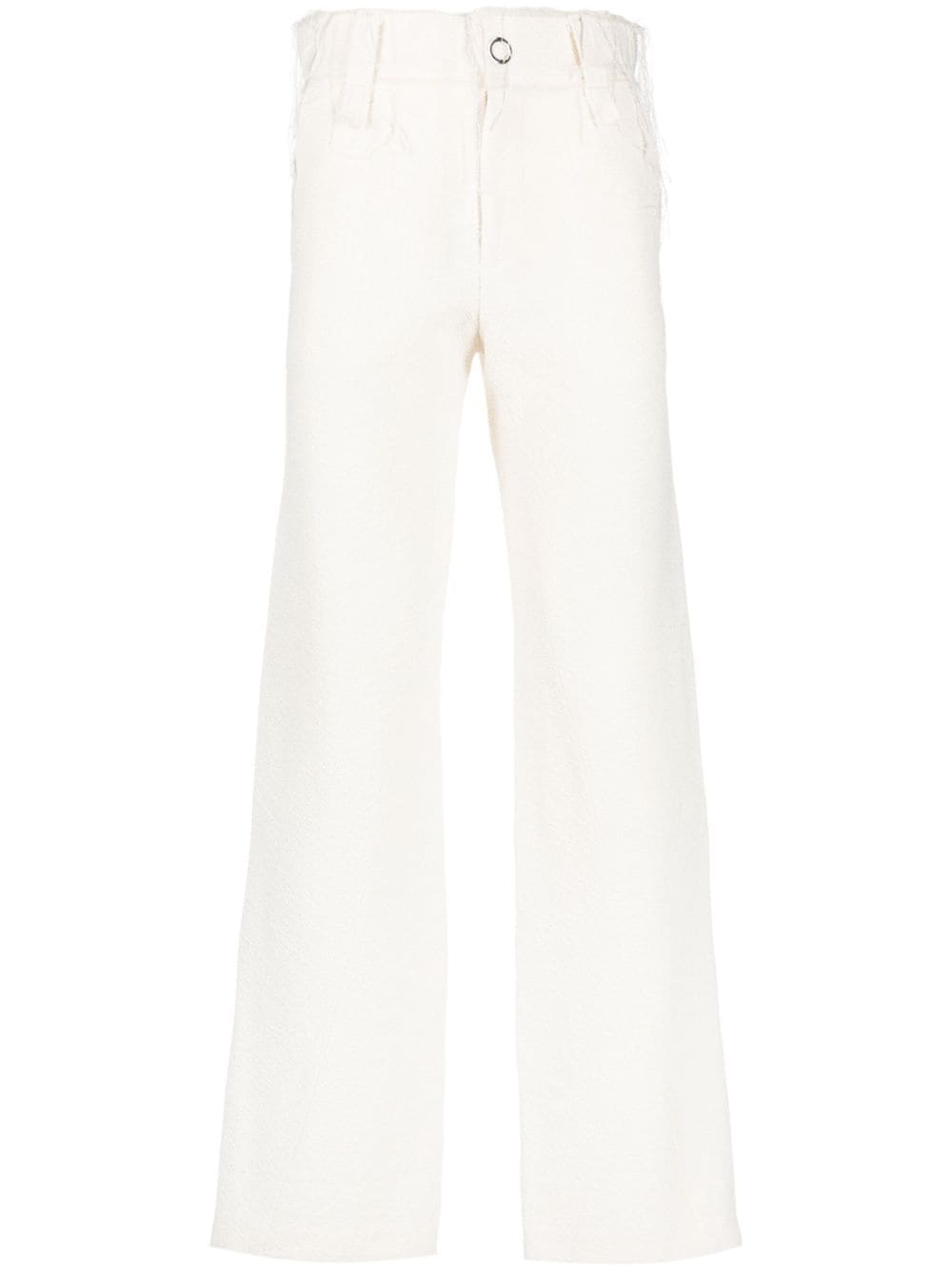 Bianca Saunders frayed-edge high-waist trousers - Neutrals von Bianca Saunders