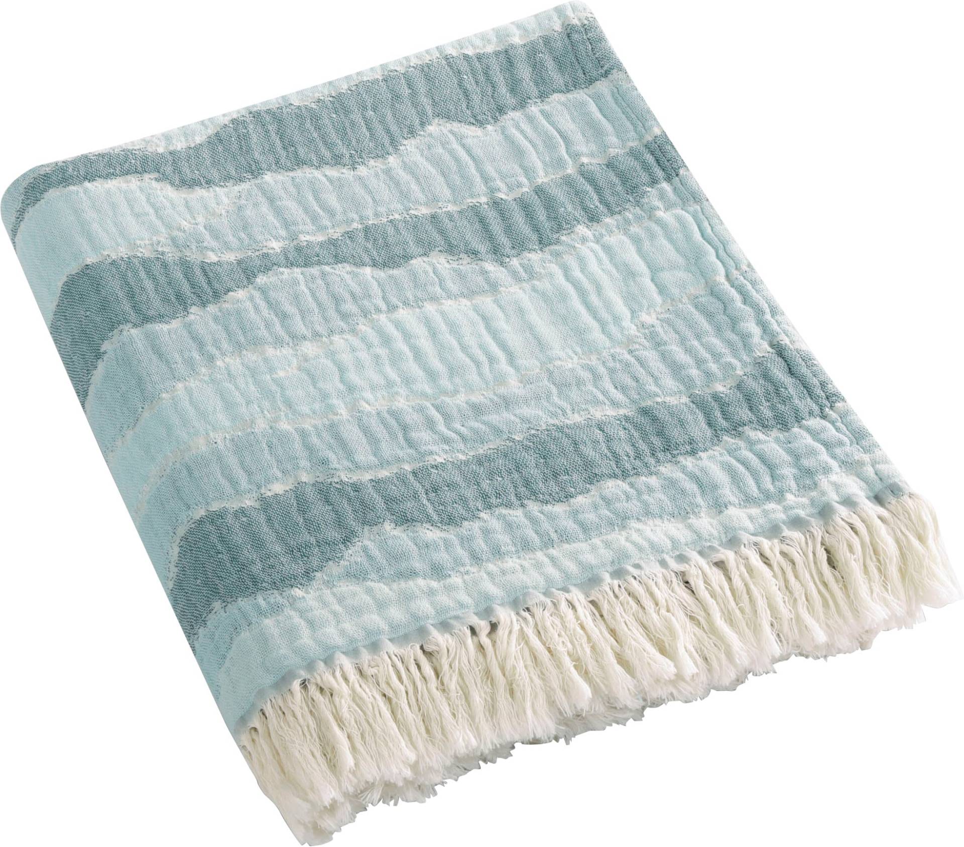 Biederlack Plaid »Ocean«, mit Crinkle-Oberfläche, Kuscheldecke von Biederlack