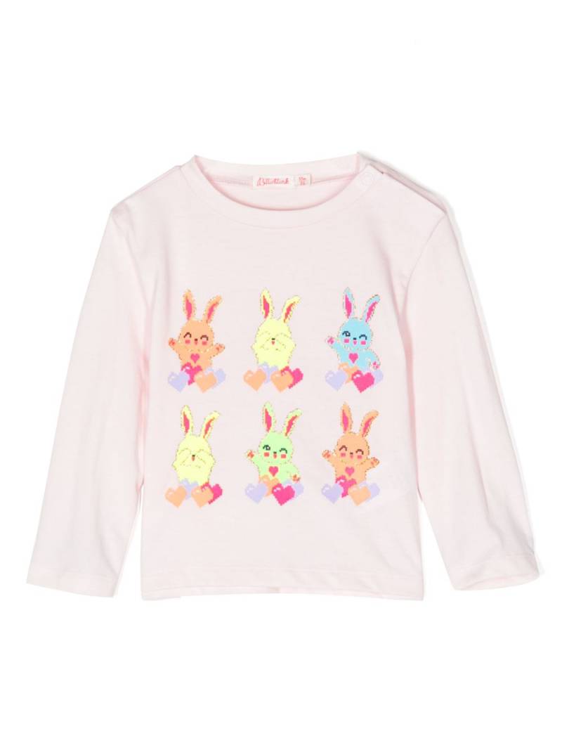 Billieblush Neon Bunny-print cotton sweatshirt - Pink von Billieblush